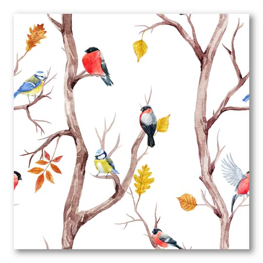 Designart - Fall Trees and Little Birds